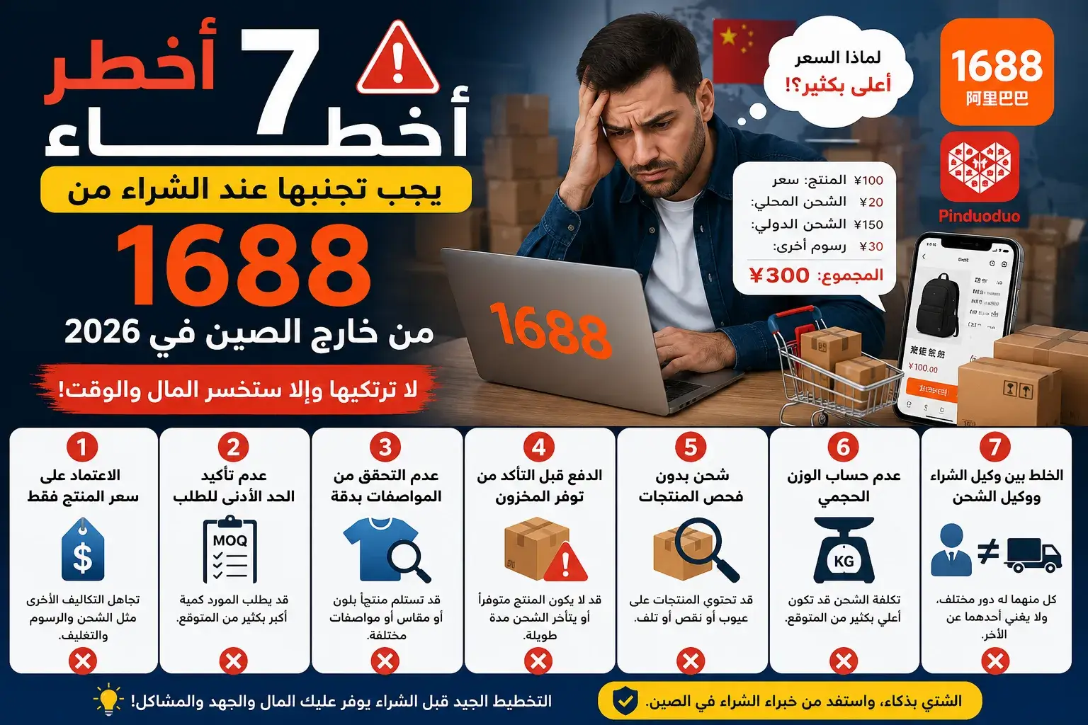 أخطر 7 أخطاء يجب تجنبها عند الشراء من 1688 من خارج الصين في 2026