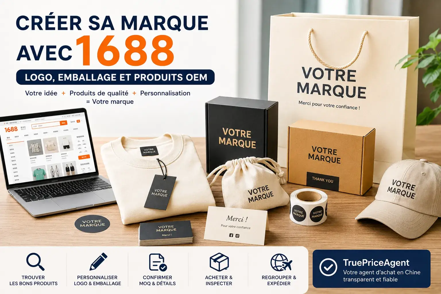 Créer sa marque avec 1688 : logo, emballage et produits OEM