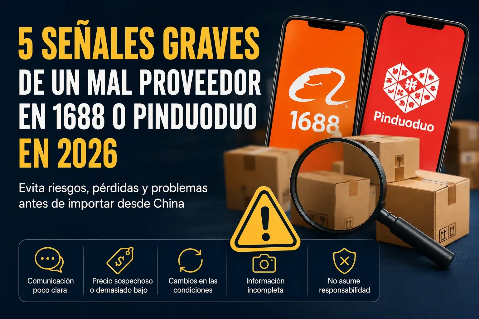 5 Señales Graves de un Mal Proveedor en 1688 o Pinduoduo en 2026